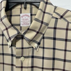Brooks Brothers beige Plaid Shirt
